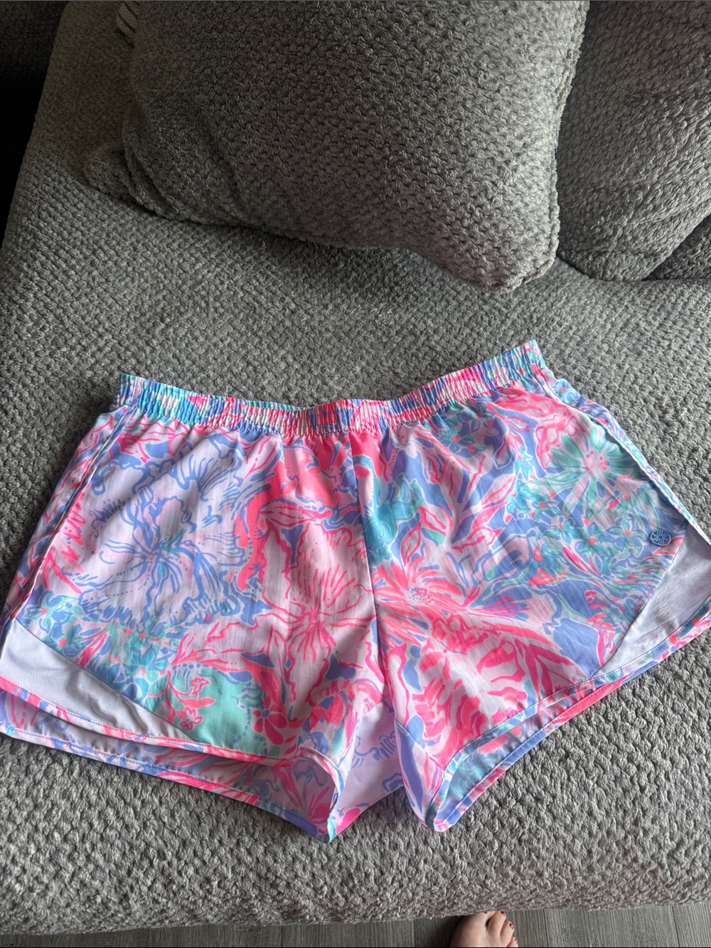 Lilly Pulitzer Pink, Blue & Green Floral Athletic Shorts